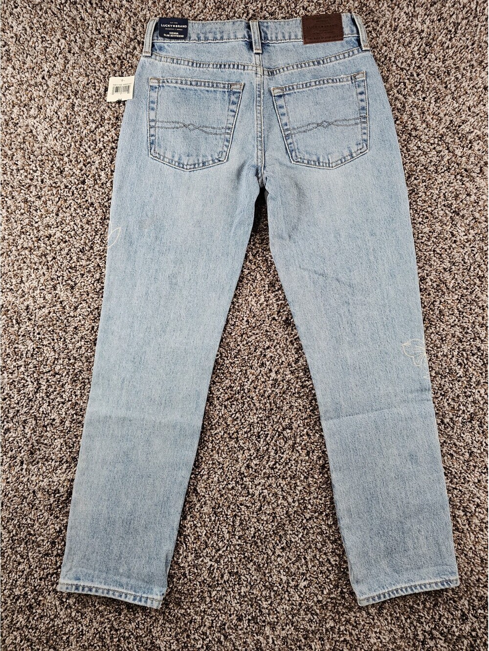 Lucky Brand womens Sz 00 (24") Sienna Slim Boyfriend Blue Jeans Light Wash NEW - Picture 4 of 5
